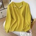 Chic Orange Knit Sweater with Half-Open Collar for Women