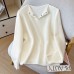 Chic Orange Knit Sweater with Half-Open Collar for Women