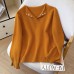 Chic Orange Knit Sweater with Half-Open Collar for Women
