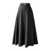 Mid-length woolen skirt for women high waist