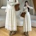 Mid-length lace skirt with warm lining, flared silhouette