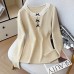 Chic Long Sleeve Knit Top for Women with Embellished Lace Chic Long Sleeve Knit Top for Women with Embellished Lace