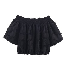Hairy Bubble One Collar Top for Women's Clothing
