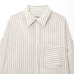 Striped collar long sleeved shirt for women
