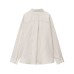 Striped collar long sleeved shirt for women