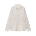 Striped collar long sleeved shirt for women