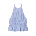 Hot girl striped halter neck sleeveless top Hot girl striped halter neck sleeveless top