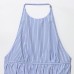 Hot girl striped halter neck sleeveless top Hot girl striped halter neck sleeveless top