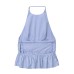 Hot girl striped halter neck sleeveless top Hot girl striped halter neck sleeveless top