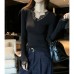Invisible Layering Top for Women, Black Lace Trim Neckline