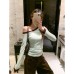 Colorful Asymmetrical Shoulder Long Sleeve Top for Women