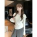 Shoulder-Baring Boat Neck Long Sleeve Top
