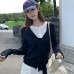 Type of Clothing  Atmosphere Faux Two-Piece Long Sleeve Knit Top