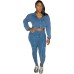 Casual Fashion Washed Tie-Dye Patchwork Set for Women