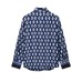 Geometric pattern printed shirt+pants set