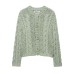 Flower breasted knitted jacket