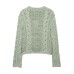 Flower breasted knitted jacket