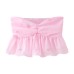 Short embroidered strapless top Short embroidered strapless top