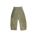 Khaki Knife-Edge Denim Pants for Women with One-Piece Pocket