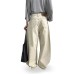 Khaki Knife-Edge Denim Pants for Women with One-Piece Pocket