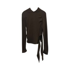 Irregular Tie-Back Hooded Long Sleeve Top for Women