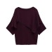 Elegant style flat needle layer with hanging long sleeved top