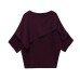 Elegant style flat needle layer with hanging long sleeved top