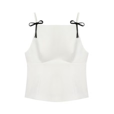 Style Women's Fashion Bow Detail Strap Top