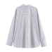Scarf style striped poplin shirt