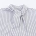 Scarf style striped poplin shirt