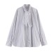Scarf style striped poplin shirt