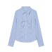 Collar pleated slim fit shirt