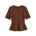 Skirt Decoration Thread Knitted Short Sleeve Top