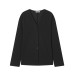 V-neck front button top