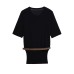 Short sleeved belt knitted top for women's clothing