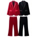 Two tone velvet suit set