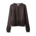 Commuting stylish Su button knit jacket