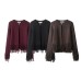 Commuting stylish Su button knit jacket