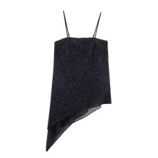 New Women's Fashionable Long Asymmetric Lace Top
