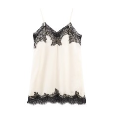 Custom Made Style New Women's Fashion  Lace Satin Texture Top
