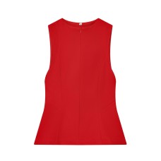 Style Women's Fashionable Fitted Round Neck Sleeveless Zipper Top