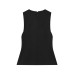 Style Women's Fashionable Fitted Round Neck Sleeveless Zipper Top