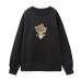 Sunflower Embroidered Velvet Hoodie