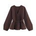 Commuter style belt knitted jacket