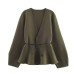 Commuter style belt knitted jacket