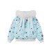Polka Dot Fleece Rabbit Ear Hoodie Coat Thickened Hooded Warm Short Cotton Jacket