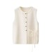 Single breasted lace up knitted vest