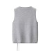 Single breasted lace up knitted vest