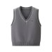 College style V-neck color blocked sleeveless vest College style V-neck color blocked sleeveless vest