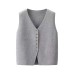 Street breasted sleeveless knitted vest